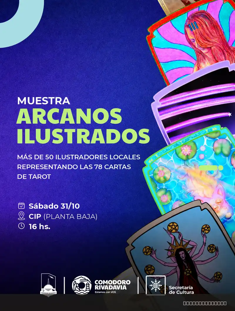 Flyer de Arcanos Ilustrados — sábado 31 de octubre, Comodoro Rivadavia