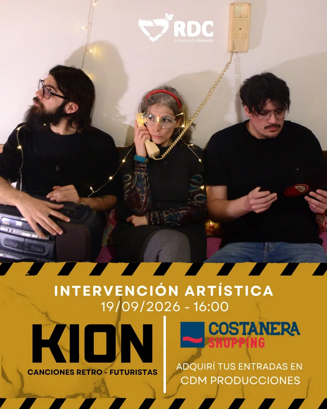 Flyer de Intervención artística Kion — sábado 19 de septiembre en Costanera Shopping, Comodoro Rivadavia