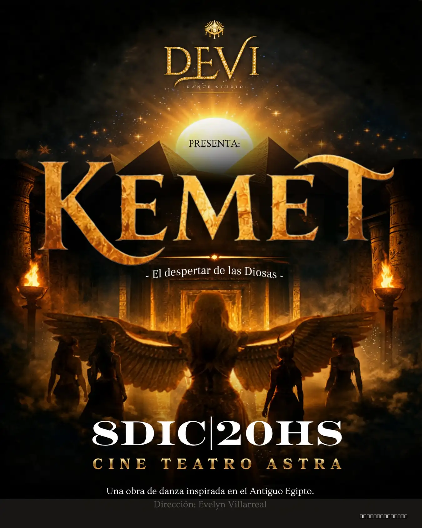 Flyer de Kemet - El despertar de las diosas — martes 8 de diciembre en Cine Teatro Astra, Comodoro Rivadavia