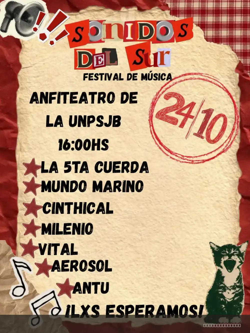 Flyer de Sonidos del Sur - Festival de Música — sábado 24 de octubre en Universidad Nacional de la Patagonia San Juan Bosco, Comodoro Rivadavia