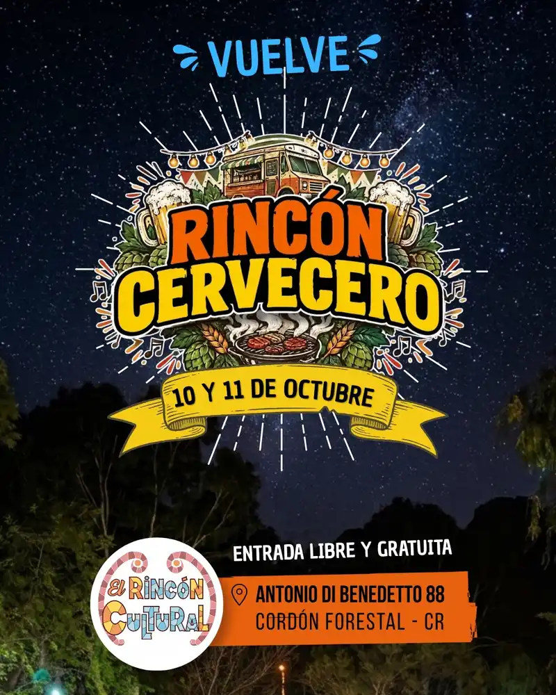 Flyer de Rincón Cervecero — sábado 10 de octubre en El Rincón Cultural, Comodoro Rivadavia — imagen 2 de 5