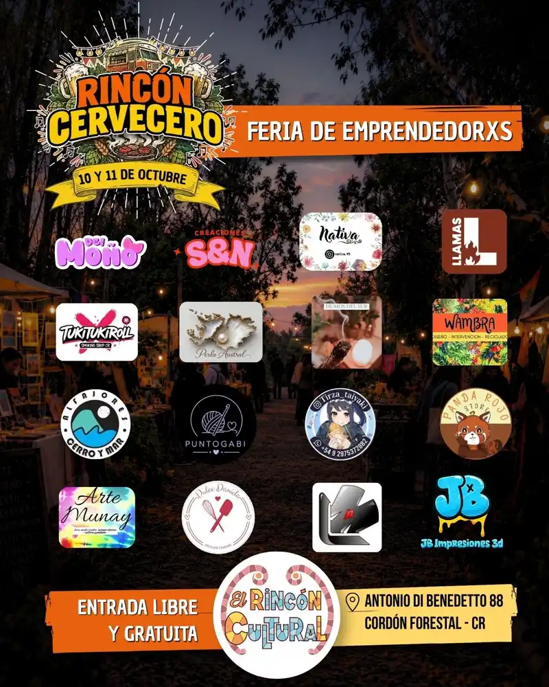 Flyer de Rincón Cervecero — domingo 11 de octubre en El Rincón Cultural, Comodoro Rivadavia — imagen 5 de 5